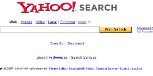 yahoo search engine modi: