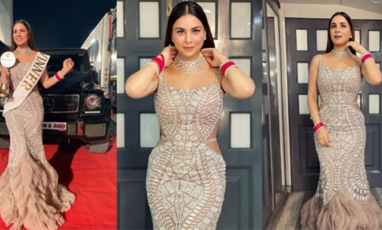 Actress Shraddha Arya seen in a stunning look wearing a mermaid cut gown
