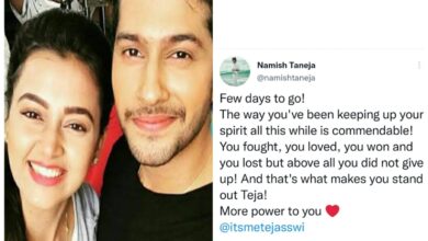 Tejasswi Prakash's Swaragini co-star Namish Taneja came out in his support, saying, "You fought, you loved, you won and you lost but above all you didn't give up!"